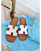 SKÓRZANE KLAPKI HH STYL  ▪️Białe