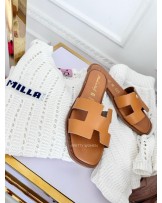 SKÓRZANE KLAPKI HH STYL  ▪️Brąz