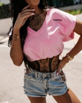 T▪️SHIRT dekatyzowany PUDROWY RÓŻ