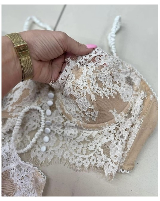 KORONKOWY TOP ▪️beżowy