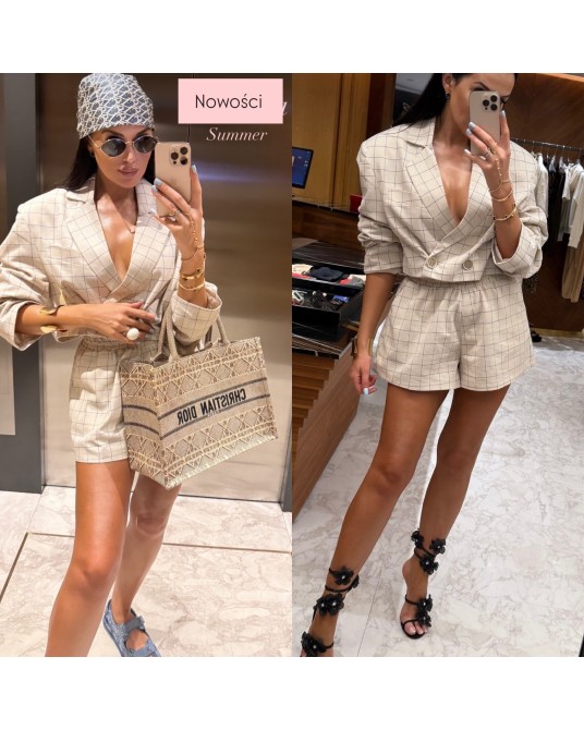 Lniany KOMPLET ▪️marynarka spodenki