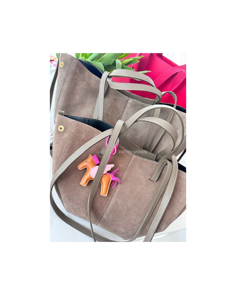 SKÓRZANA TOREBKA MID  ▪️POLENEE mokka