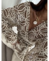 BLUZKA KIMONO AŻUROWE ▪️premium BEŻ