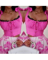 GORESTOWA BLUZECZKA ▪️z koronka PINK