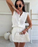 DZIANINOWY KOMPLET ECRU