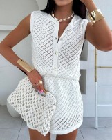 DZIANINOWY KOMPLET ECRU