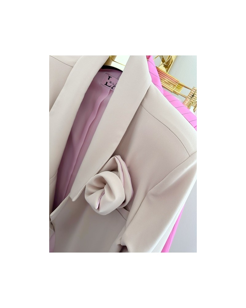 MARYNARKA ELLIE  Z RÓŻA ▪️Beżowo różowa 