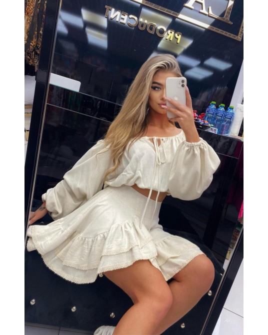 KOMPLET LUXURY ▪️LEN LIMITED bezowy