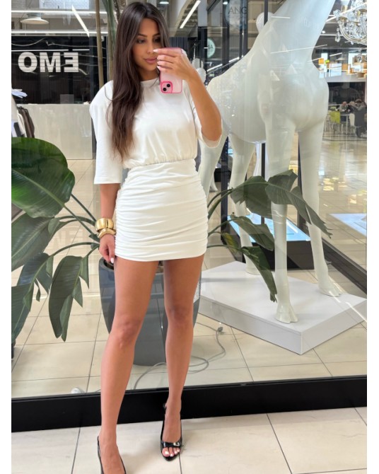 SUKIENKA MINI Z MARSZCZENIEM ▪️śmietana