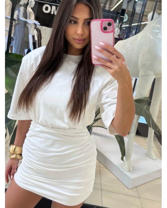 SUKIENKA MINI Z MARSZCZENIEM ▪️śmietana