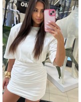 SUKIENKA MINI Z MARSZCZENIEM ▪️śmietana