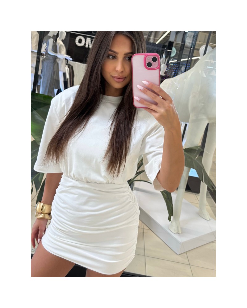 SUKIENKA MINI Z MARSZCZENIEM ▪️śmietana