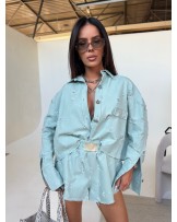 KURTKA  DENIM LIMITED MIĘTOWA