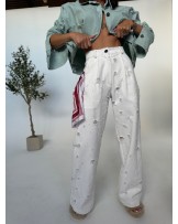 SPODNIE DENIM Ripped ▪️ecru