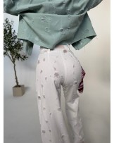 SPODNIE DENIM Ripped ▪️ecru