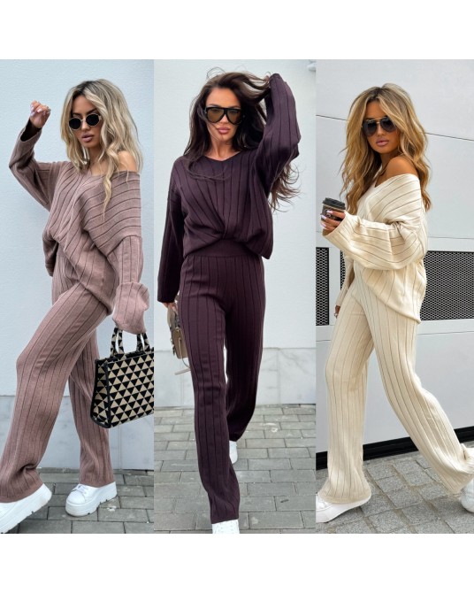 SWETERKOWY KOMPLET CANY CZEKOLADA  ▪️