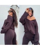 SWETERKOWY KOMPLET CANY CZEKOLADA  ▪️