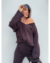 SWETERKOWY KOMPLET CANY CZEKOLADA  ▪️