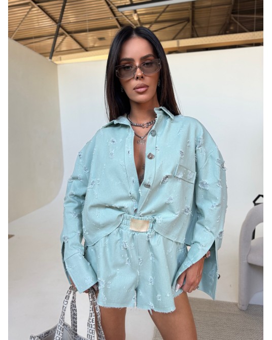 KURTKA  DENIM LIMITED MIĘTOWA